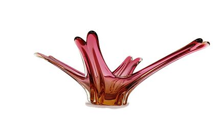 Italian  Almost clear light Purple  Bowl Dish Centerpiece Murano  Vintage Lovely