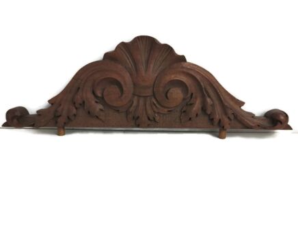 Hand Carved Wood French Pediment Ornate Over door Architectural Antique  reclaimed