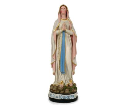 Statue Virgin Mary Our Lady of Lourdes French  Plaster Gorgeous Vintage
