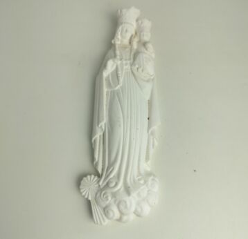 Small Wall Hanging Plaster Sweet Crowned madonna with Infant Jesus Vintage