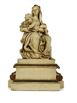 Statue Sitting Our Lady Virgin Mary Infant Sedes Sapientiae Plaster Gorgeous