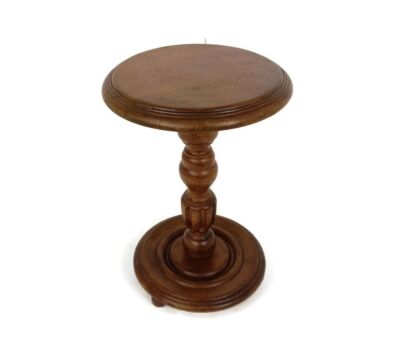 Hand Carved Wood Pedestal Display Side Table Plant Bonsai Flower Stand Barn Country Style