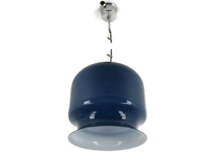 Mazzega Carlo Nason Blue Opaline Design Chandelier Pendant Italy Murano WOW Collector
