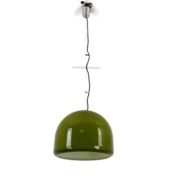 Mazzega Carlo Nason green Opaline Design Chandelier Pendant Italy Murano  Collector WOW