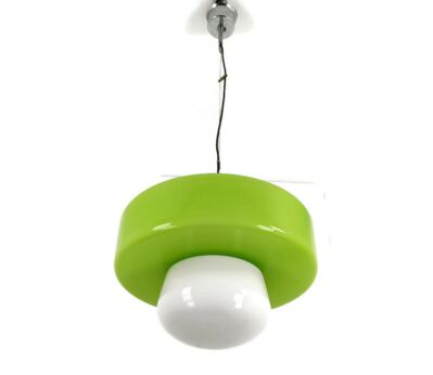 Mazzega Carlo Nason green White Opaline Design Chandelier Pendant Italy Murano WOW  1960s