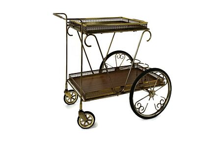 Mid Century Modern Brass Bar Trolley Cart Serving tray Small  Svenskt style WOW