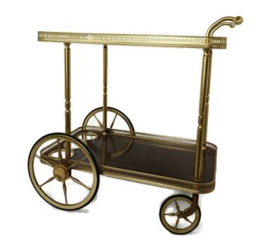 Bar Cocktail Tea Entertainment Cart Trolley Kitchen Island Mid Century Italy