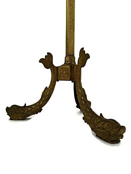 Standing Hall Tree Coat Hallway Rack Brass Fish Base Hollywood Regency Italy