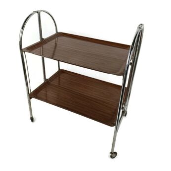 Mid Century Side Table Bar Cart Tea Cocktail Serving Trolley Danish Modern Style Foldable Iconic Germany Dinett Bremshey