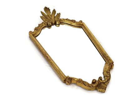 Ornate Mirror Resine Gold Gilded Ornate Hollywood regency style Shell 