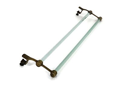 Vintage Bathroom Towel rack Rail Holder Accessory Brass Glass Wall Mounted