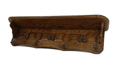 Hand Carved Wood Coat Hat Rack Ornate Breughel style Wood  