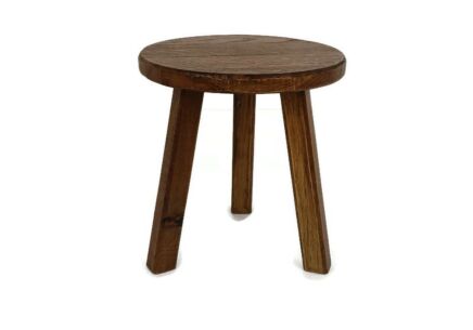 Vintage Hand Carved wood Tripod Milking Stool Pedestal Table Pedestal Barn Style Plant stand