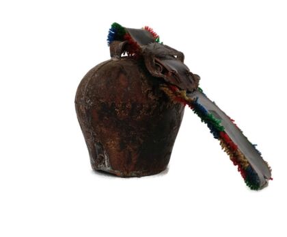 Vintage Large Authentic Swiss Cowbell Rustic Bell Strap 