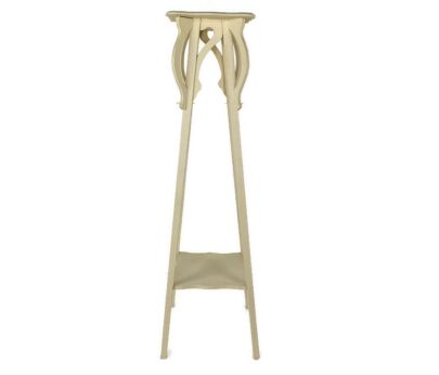 Art Nouveau Pedestal Table Plant Flower Stand Side Table 2 Tier Art Deco Barn Farmhouse painted white