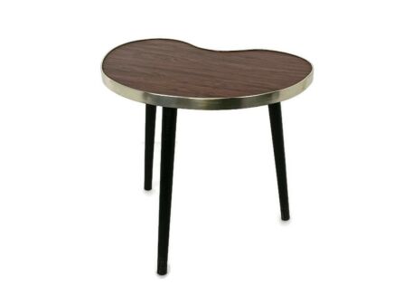 Retro Vintage Tripod Coffee Side Wine Table Mid Century Space Age Rockabilly Brown Veneer