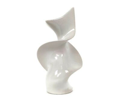 occato  Gigante & Zambusi Post-Modern Vase by Sicart Italy Space Age Twisted White Collector
