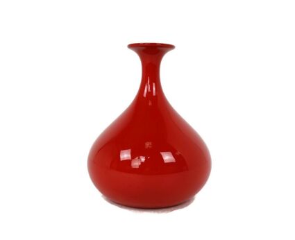 Pino Spagnolo Design Post-Modern Vase  Sicart Italy Space Age Modernist Red 70s