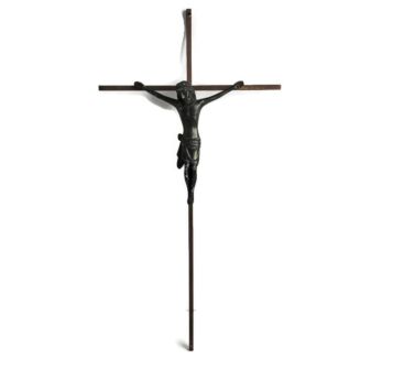 Tall Small Hanging Crucifix Cross Brass Spelter Corpus Jesus Christ Vintage