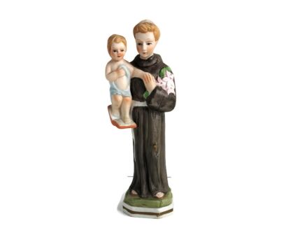 St Anthony Padua of Lisbon Infant Child Porcelain Statue doctor of the Church vintage