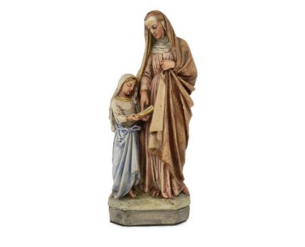 Statue Saint Anna Virgin Mary as a child Reading the Old Testament Stoneware