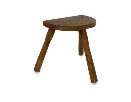 Vintage Hand Carved wood Milking Stool Pedestal Table Plant Flower Bonsai Stand Side Table Barn Country Style Funky tripod