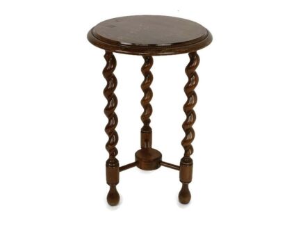 Barley Twist Wooden Side Table Pedestal Plant Bonsai Stand Two Tier Barn Country Farmhouse Style  