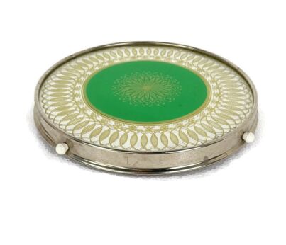 Vintage Rotating Cake stand Plate Lazy Susan Turntable Funky French Abstract