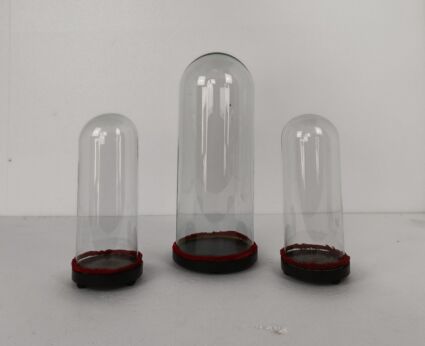 set of 3 antique hand Blown  glass round domes globes display steampunk collectibles