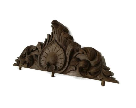Carved Wooden Pediment Spindle Over door Architectural Antique Ornate Small Lovely