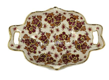 Boch Freres Ceralux Vintage Floral Design Dish Centerpiece Porcelain 1960s 