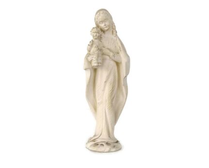 Figurine Statue Virgin Mary Madonna Infant Jesus Vintage Plaster 