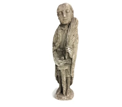 Antique Stoneware Sand stone Figurine Statue Christ Figure with sword and Palm Small