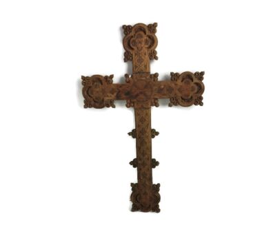 Gorgeous Ornate Hand Carved Wooden Wood Crucifix hanging Cross Vintage Christianity
