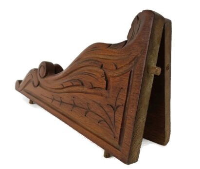 Pair Corbels Hand Carved Wood  Pediment Ornate Finial Architectural Brackets Finials