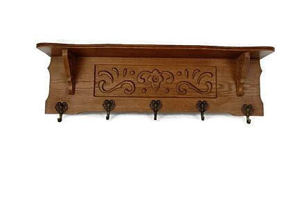 Hand Carved Wood  Coat Hat Kitchen Hallway Rack Antique  Stylish