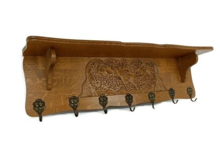 Coat rack hat Rack Kitchen Rack Deer, French Oak, hand Carved, Ornate, XL, Hallway 