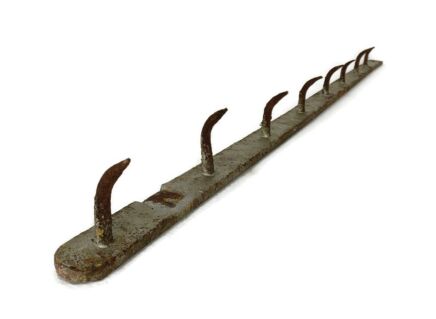XL antique French Butcher Rack Iron  Hooks Primitive Industrial Kitchen Rustic authentic