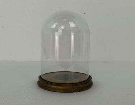 Small Antique  Round Hand Blown Glass Dome Globe Steampunk Display 10.82" D 7.48"