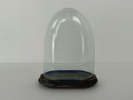 Antique Victorian Oval Hand Blown Glass Globe Dome Doll Clock 14.48"H 10.82"W