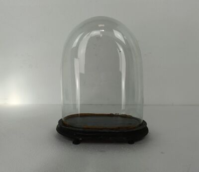 Antique Victorian Oval Hand Blown Glass Globe Dome Doll Clock 15.27"H 11.41"W