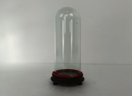 antique Round Hand Blown Glass Dome Globe Steampunk Display 12.2" D 4.72"