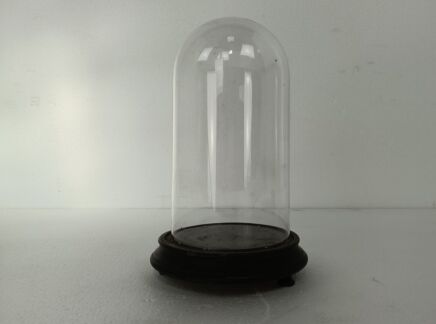 antique Round Hand Blown Glass Dome Globe Steampunk Display 10.23" D 5.51"