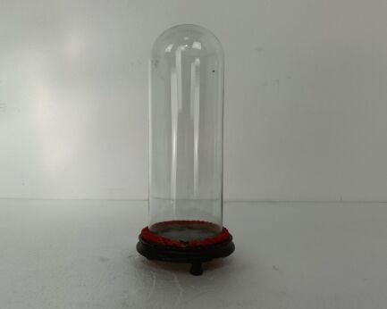 antique Round Hand Blown Glass Dome Globe Steampunk Display 12" D 4.33"