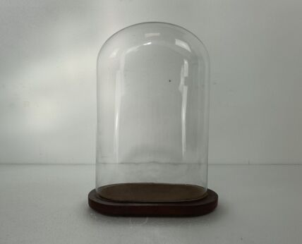 Antique Victorian Oval Hand Blown Glass Globe Dome Doll Clock 15.74" H 10.23"W