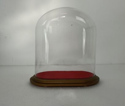 Antique Victorian Oval Hand Blown Glass Globe Dome Doll Clock 13.77"H 12.2"W