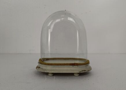 Antique Victorian Oval Hand Blown Glass Globe Dome Doll Clock 9.05" H 7.67"W