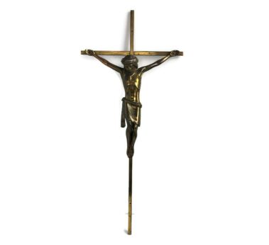 Vintage Tall thin  Brass Hanging Crucifix Cross Christianity, Brass Heavy Corpus, Jesus Christ