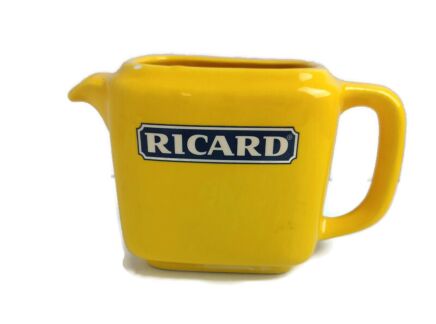 large Yellow Ricard Pitcher Ceramic France French Authentic Apero Pastis Rare Collector