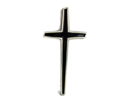 Mid Century Modern Ceramic Crucifix Black White Amphora Perignem style  Lovely